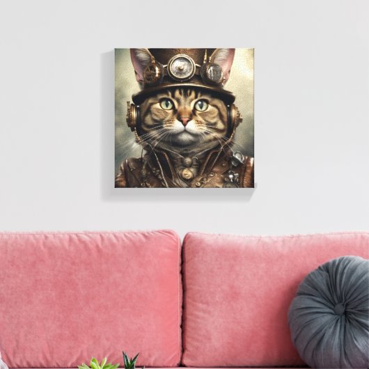 Stoom Punk Cat Canvas Art (Insitu (Woonkamer))