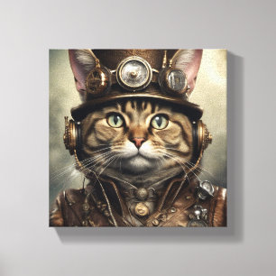 Stoom Punk Cat Canvas Art