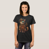 Stoom Punk Cat Kitten Kat Steampunk T-shirt (Voorkant volledig)