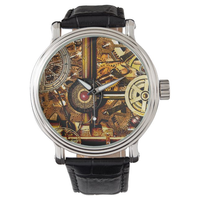 Stoom Punk Clockwork Gears Horloge (Voorkant)