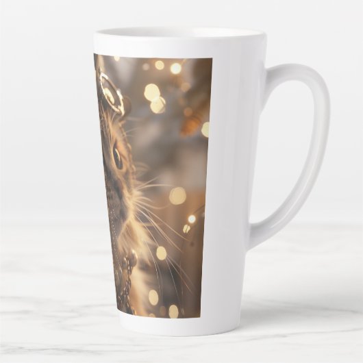 Stoom Punk Kitten Digitale Kunst Latte Mok (Rechts)