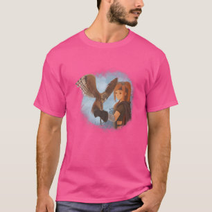 Stoom Punk Meisje Falconer Vogel Van Prey Dieren S T-shirt