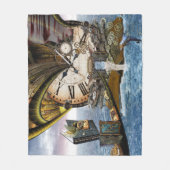 Stoom punk oceaanbibliotheek fleece deken (Voorkant)