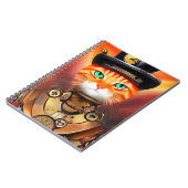 Stoom Punk Oranje Lapjeskat Notitieboek (Linkerzijde)