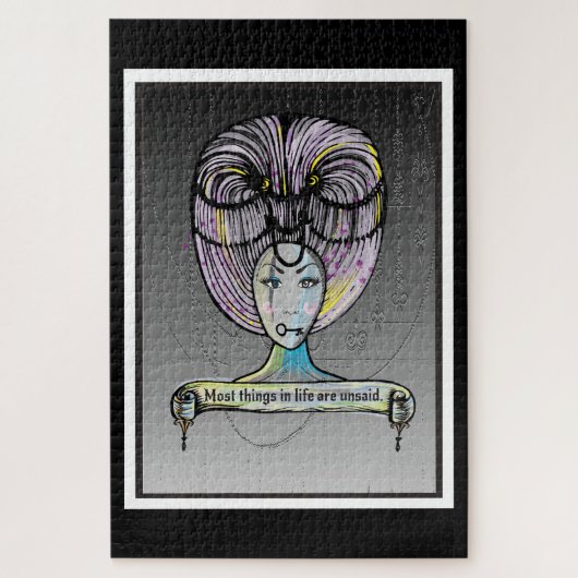 Stoom punk stijl Rococo dame illustratie Legpuzzel (Verticaal)