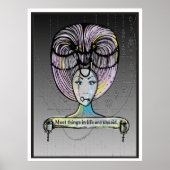 Stoom punk stijl Rococo dame illustratie Poster (Voorkant)