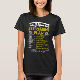 Stoom Tractie Motor Pensioen Idee Voor Mannen & St T-shirt