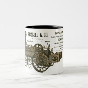 Stoom Tractiemotor Boerderij Tractor Farming Antie Tweekleurige Koffiemok