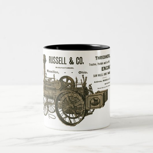 Stoom Tractiemotor Boerderij Tractor Farming Antie Tweekleurige Koffiemok (Center)