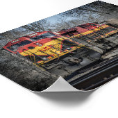 Stoomaangedreven reis: Antiek treinkunst Poster (Hoek)