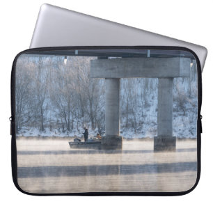 Stoomachtige Wintervisvangst Table Rock Lake Laptop Sleeve
