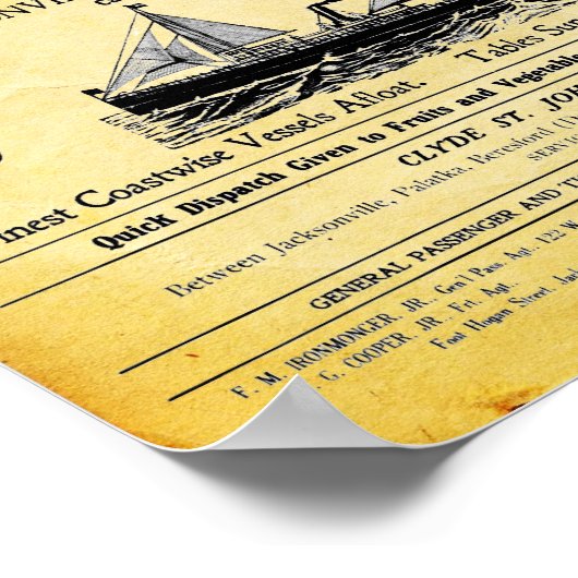  stoomafdruk - Clyde Steamship Company Poster (Hoek)