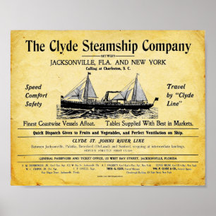  stoomafdruk - Clyde Steamship Company Poster