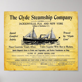 stoomafdruk - Clyde Steamship Company Poster