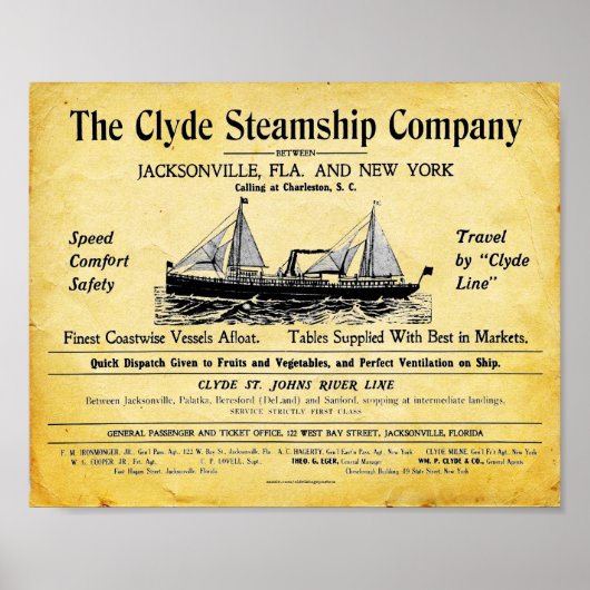 stoomafdruk - Clyde Steamship Company Poster (Voorkant)