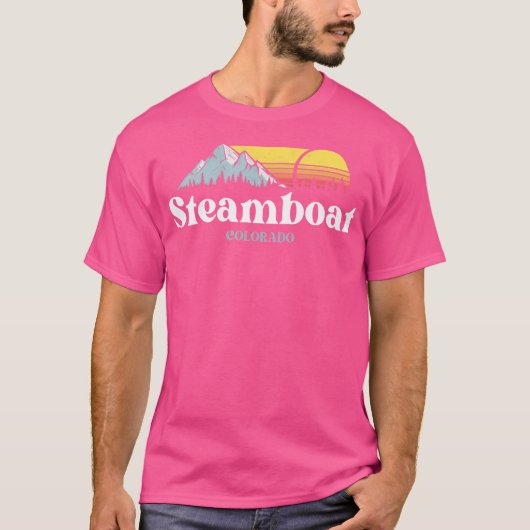 Stoomboot Colorado Ski Snowboard Hiking Family Vac T-shirt (Voorkant)