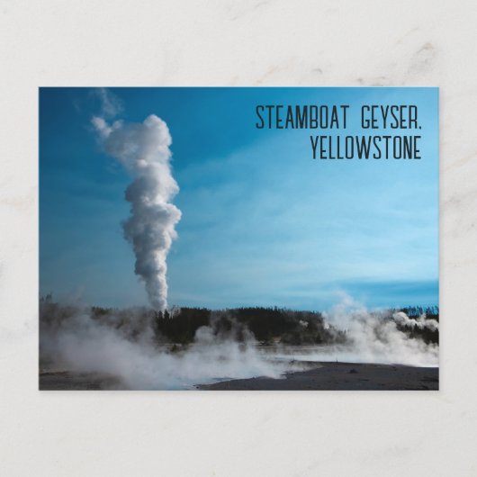 Stoomboot Geyser Eruption Yellowstone Briefkaart (Voorkant)