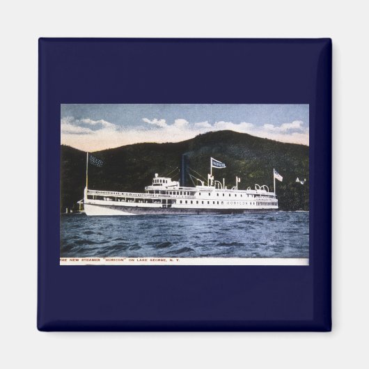 Stoomboot "Horicon" aan Lake George, New York Magneet (Voorkant)