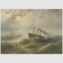 Stoomboot in een Storm op het Noord Zee