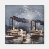  stoomboot op de Mississippi Magneet (Voorkant)