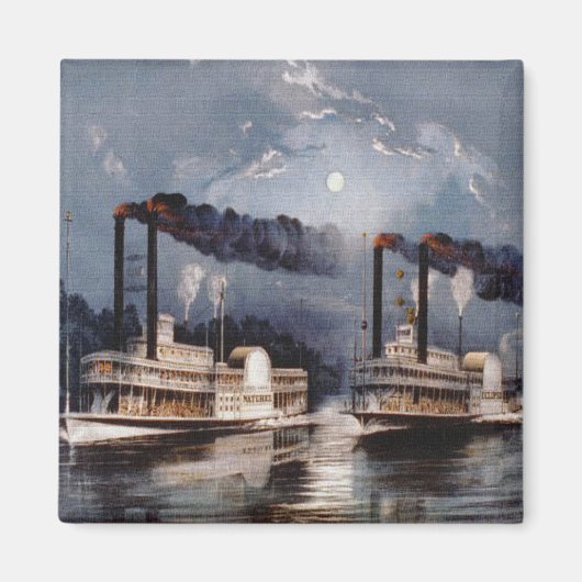  stoomboot op de Mississippi Magneet (Voorkant)