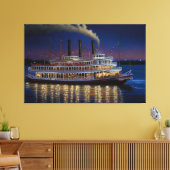 Stoomboot op de Mississippi, nautische kunst Canvas Afdruk (Insitu (Woonkamer))