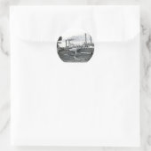 stoomboot ronde sticker (Tas)