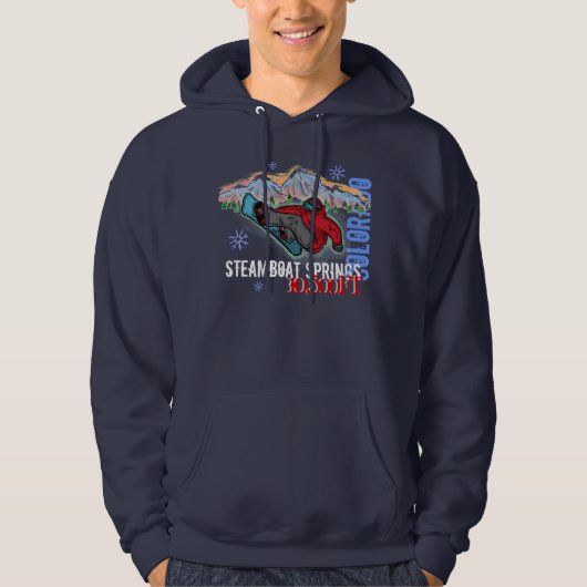 Stoomboot Springs Colorado donkere hoogte hoodie (Voorkant)
