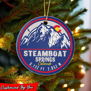 Stoomboot Springs Colorado Retro Sunset Souvenirs Keramisch Ornament