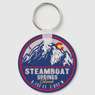 Stoomboot Springs Colorado Retro Sunset Souvenirs Sleutelhanger