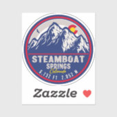 Stoomboot Springs Colorado Retro Sunset Souvenirs Sticker (Vel)