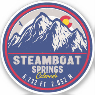 Stoomboot Springs Colorado Retro Sunset Souvenirs Sticker
