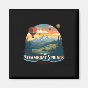Stoomboot Springs Colorado Skiën Zonsondergang Hee Magneet