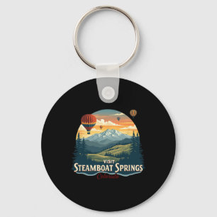 Stoomboot Springs Colorado Skiën Zonsondergang Hee Sleutelhanger