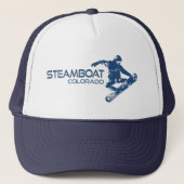 Stoomboot Springs Colorado Snowboarder Trucker Pet (Voorkant)