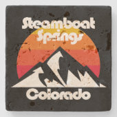 Stoomboot Springs, Colorado Stenen Onderzetter (Voorkant)