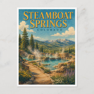 Stoomboot Springs Colorado Warme Bronnen GeoSaga Briefkaart