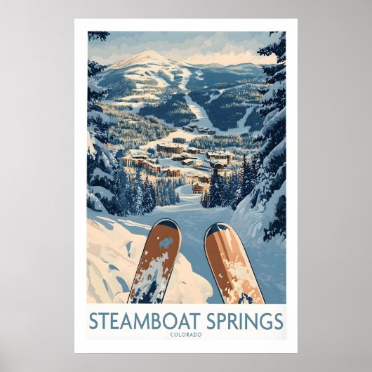 Stoomboot Springs Ski Print - Colorado 1 (Voorkant)