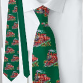 Stoomboot Train Red op Green Festival Stropdas