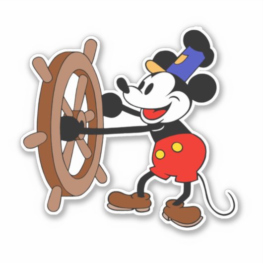 Stoomboot Willie Mickey Mouse Sticker (Voorkant)