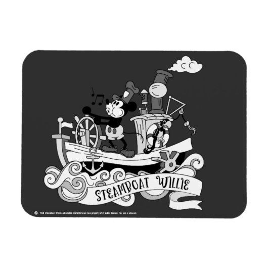 Stoomboot Willie Retro Magneet (Horizontaal)