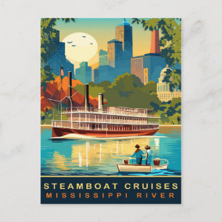 Stoombootcruises, Mississippi rivier, Reizen Briefkaart