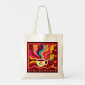 Stoomend koffiekoppatroon tote bag (Achterkant)