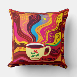 Stoomend Kopje Koffie Patroon Kussen