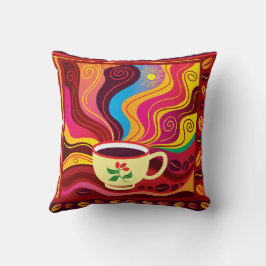 Stoomend Kopje Koffie Patroon Kussen