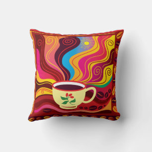 Stoomend Kopje Koffie Patroon Kussen