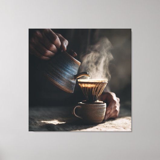 Stoomende Keramische Pour Over Canvas Afdruk (Voorkant)