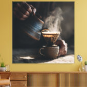 Stoomende Keramische Pour Over Canvas Afdruk (Insitu (Woonkamer))