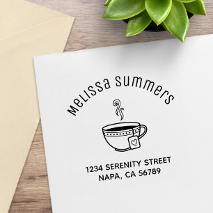 Stoomende Kop Thee Archief Adres Rubberstempel