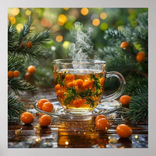 Stoomende kruidenthee poster (Voorkant)